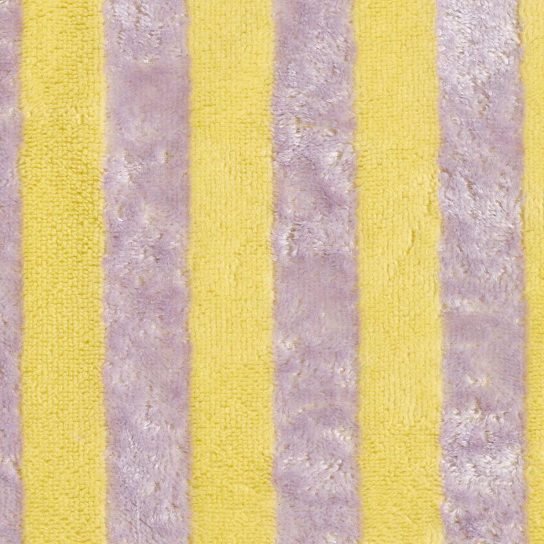 Tecido turco Bambu Riscas grossas – amarelo/lilás,  image number 1