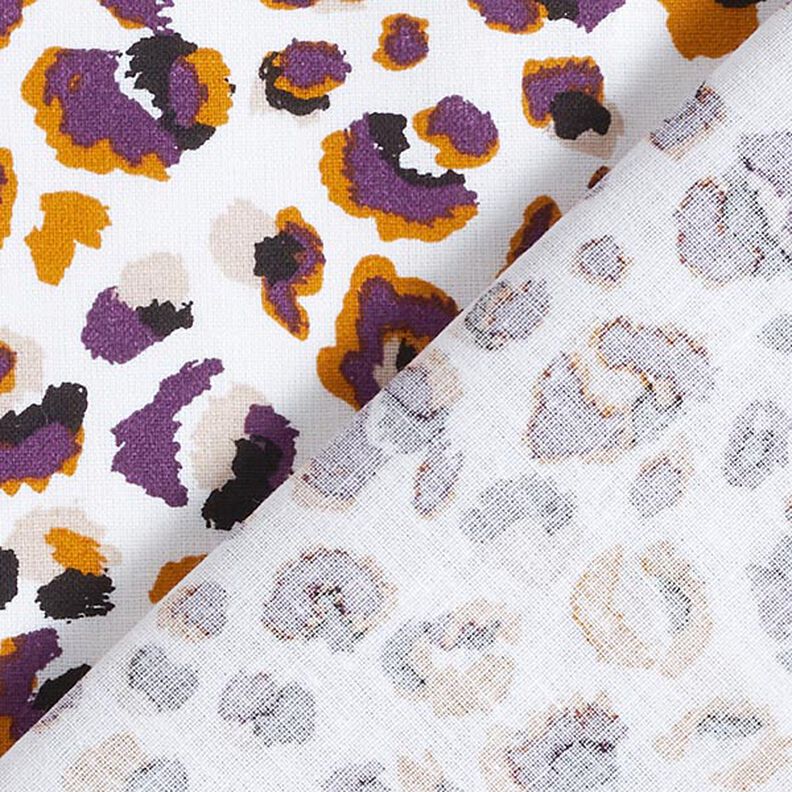 Tecido de algodão Cretone Leopardo – beringela/branco,  image number 4