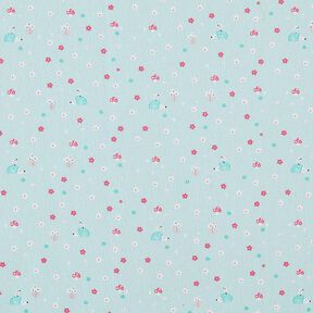 Popelina Ouriço e cogumelos – azul bebé, 