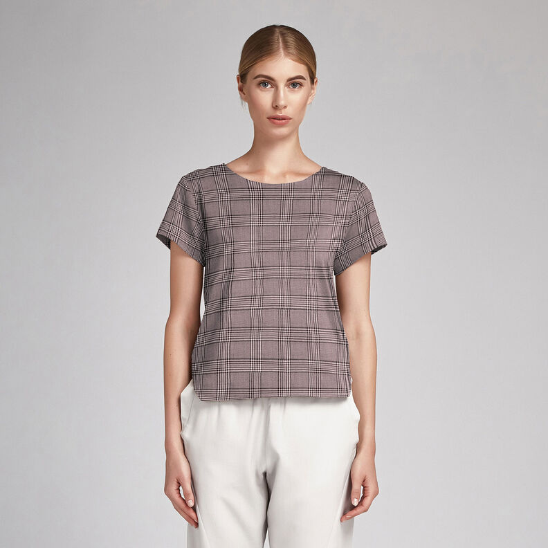 Tecido de viscose Príncipe de Gales – rosa embaçado/preto,  image number 7