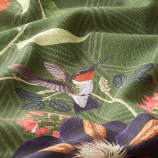 Tecido para decoração Meio linho Panamá Exótico – verde escuro, 