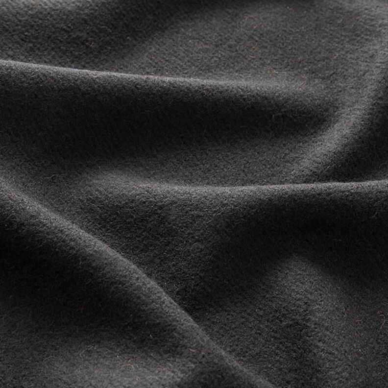 Tecido para sobretudos Mistura de lã Liso – preto,  image number 2