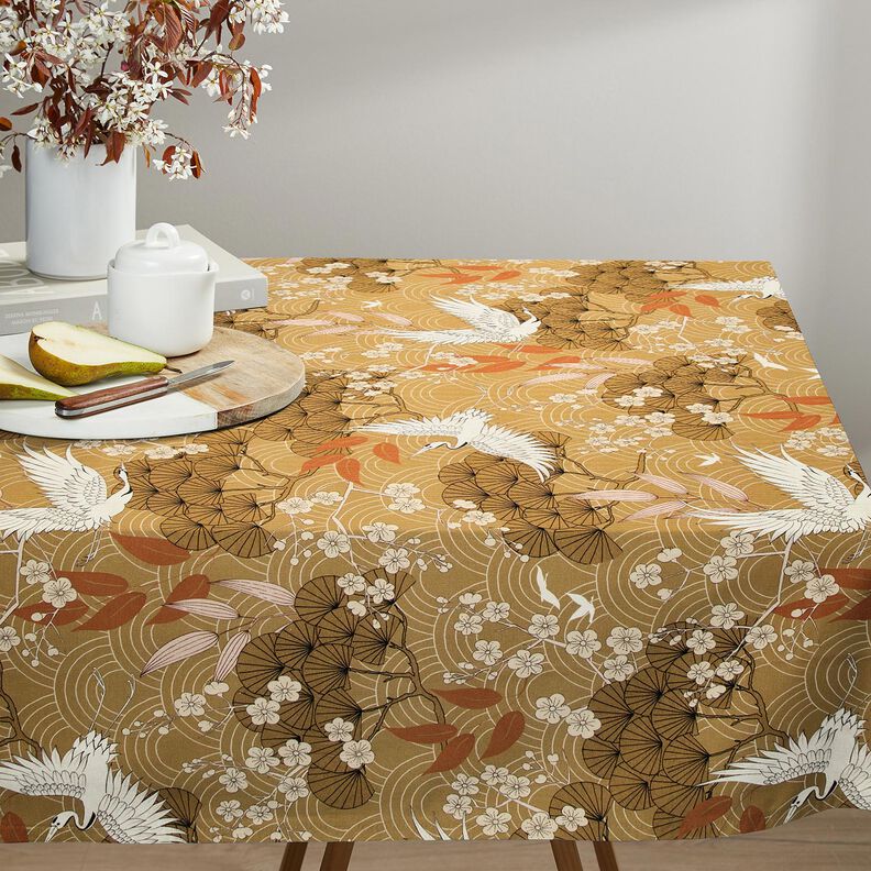 Tecido para decora&ccedil;&atilde;o Lona Gruas art&iacute;sticas &ndash; mostarda/marfim,  image number 7