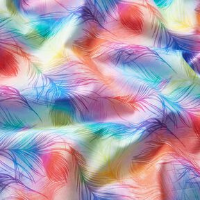 Popelina de algodão Penas Arco-Íris Impressão Digital – azul real/mistura de cores, 