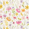 Tecido para decoração Meio linho Panamá Flores delicadas – branco/púrpura média,  thumbnail number 1