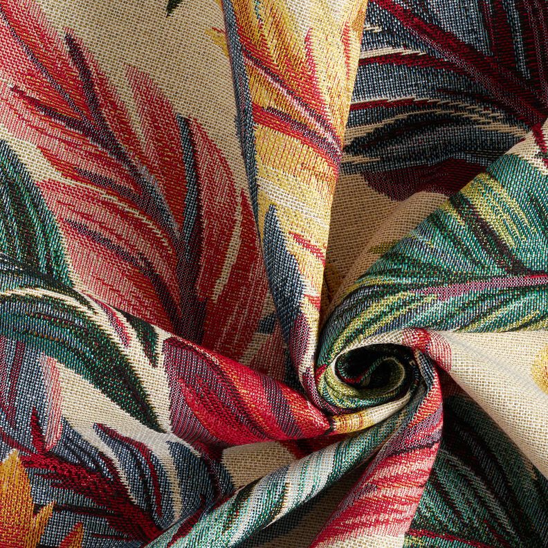 Tecido para decoração Gobelina Folhas de palmeira – bege claro/verde,  image number 3