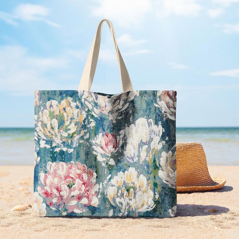 Tecido para decoração Gobelina Nenúfar – bege claro/verde,  image number 8