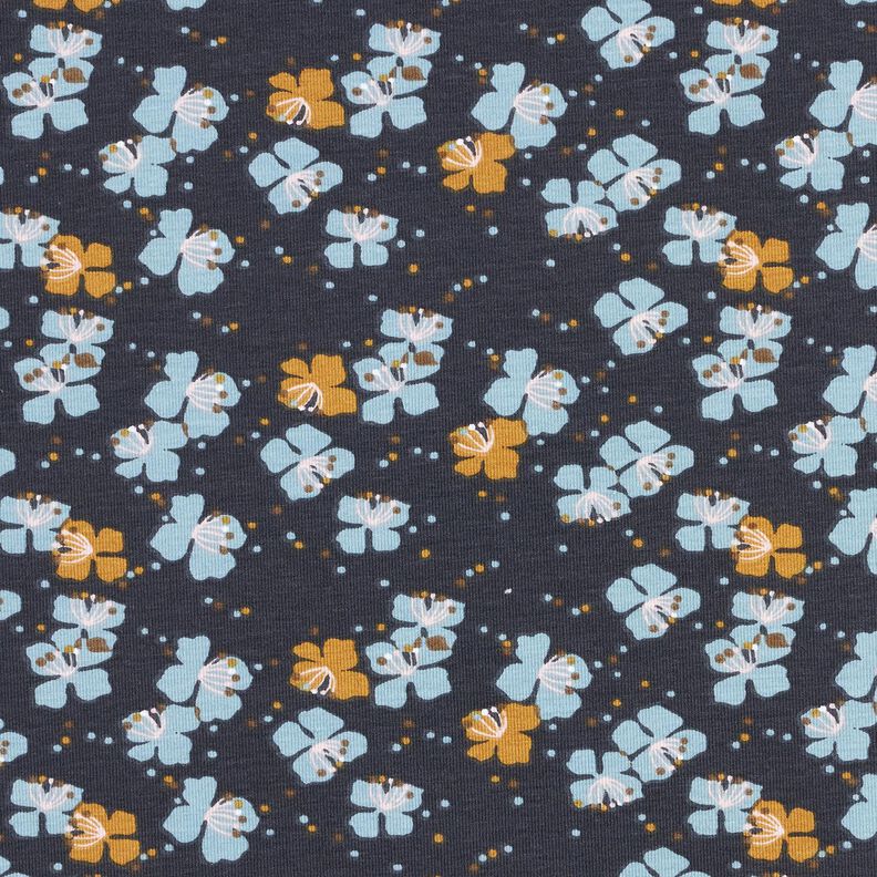 Jersey de algodão Florzinhas engraçadas – preto azulado,  image number 1