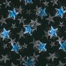 French Terry Sweat de verão Variações de estrelas | Glitzerpüppi – preto/azul,  thumbnail number 1