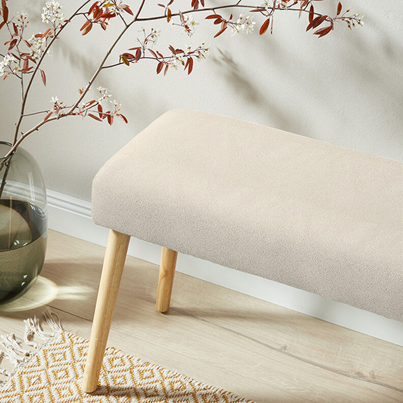 Tecido para estofos Bouclé fino – creme,  image number 6