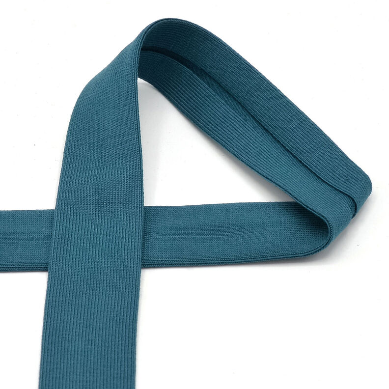 Fita de viés Jersey de algodão [20 mm] – azul petróleo,  image number 1