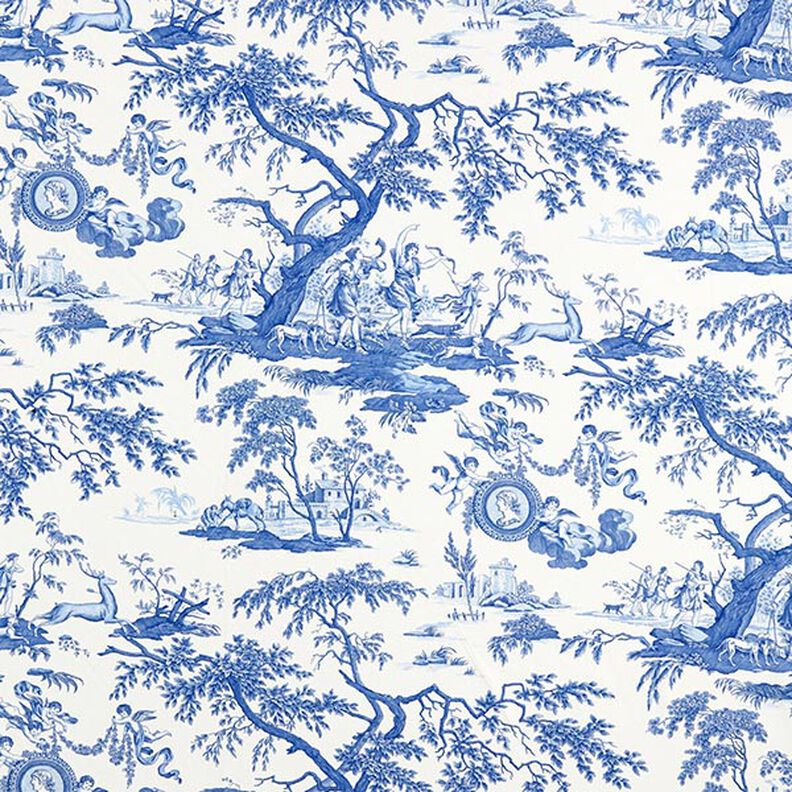 Tecido para decoração Lona Antigo 280 cm – azul real/branco,  image number 1