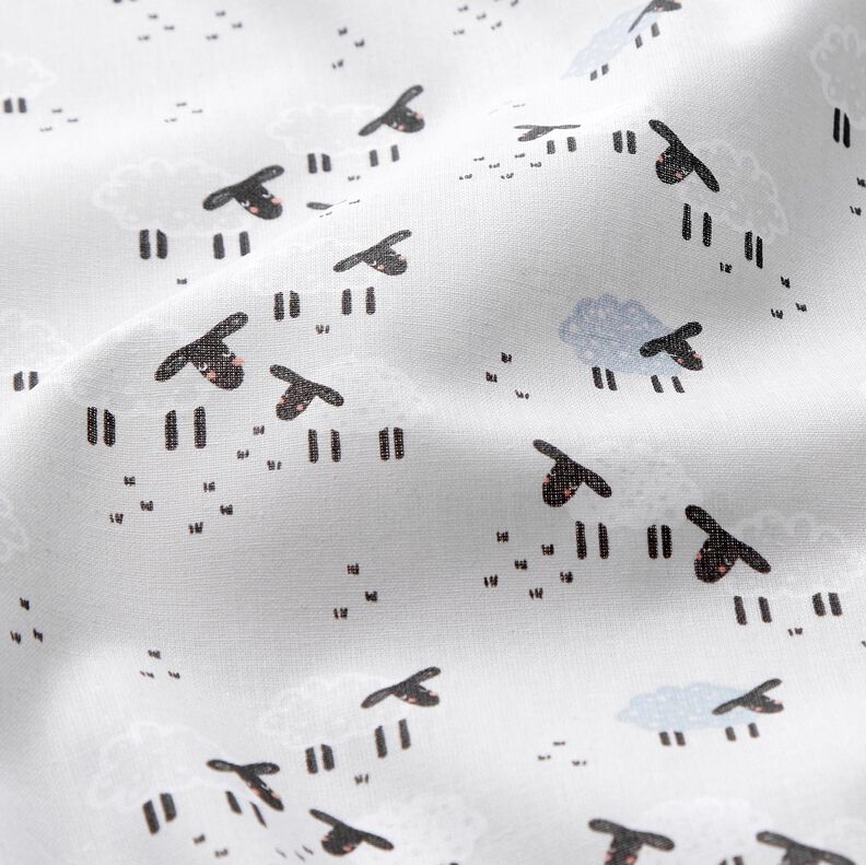 Popelina de algodão Ovelhas no prado – cinzento claro,  image number 2