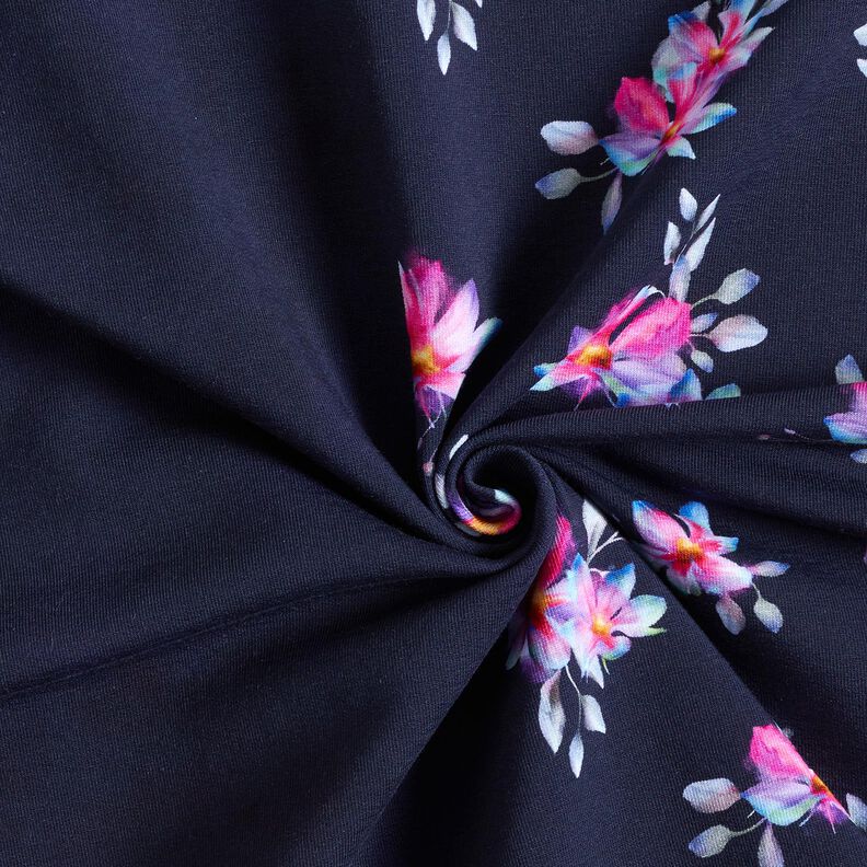 French Terry Sweat de verão Família de girafas Barra | Glitzerpüppi – azul-noite,  image number 3