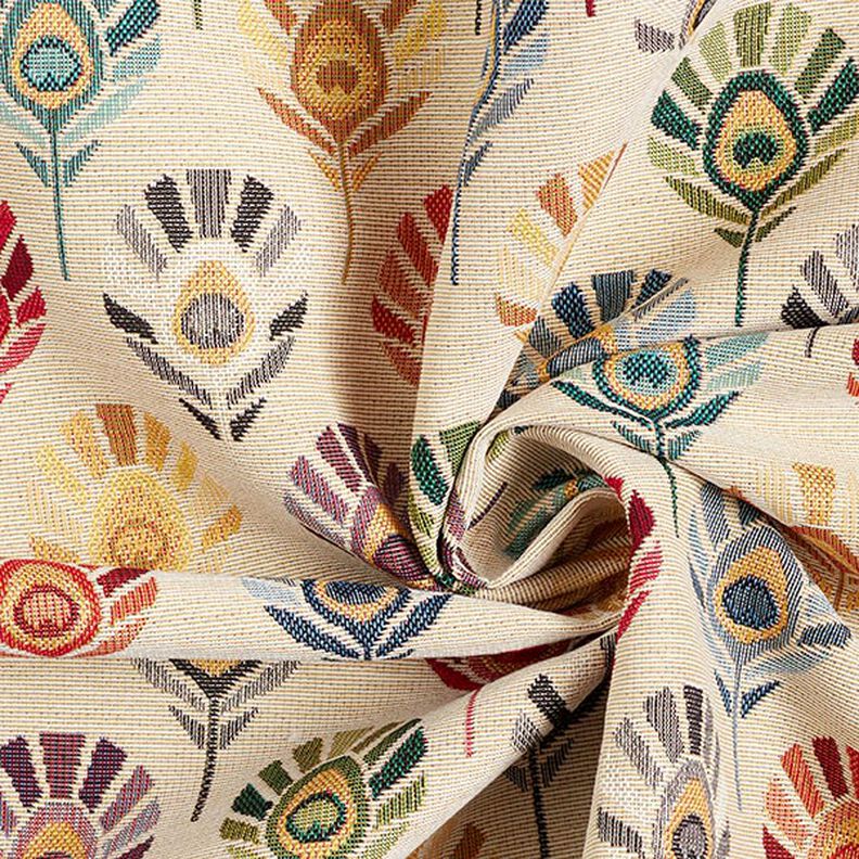 Tecido para decoração Gobelina Pena de pavão – natural,  image number 3