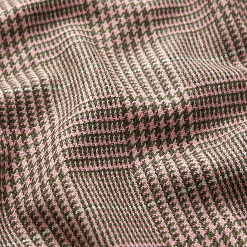 Tecido de lã Príncipe de Gales – rosa/caqui,  image number 2