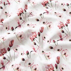 Jersey de algodão Prado de flores românticas Impressão Digital – marfim, 