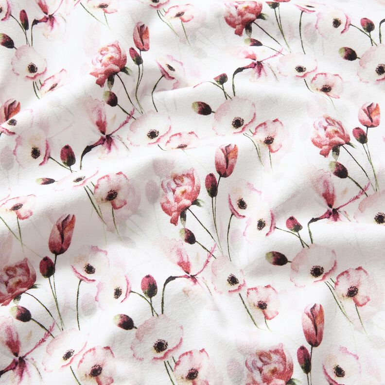 Jersey de algodão Prado de flores românticas Impressão Digital – marfim,  image number 2