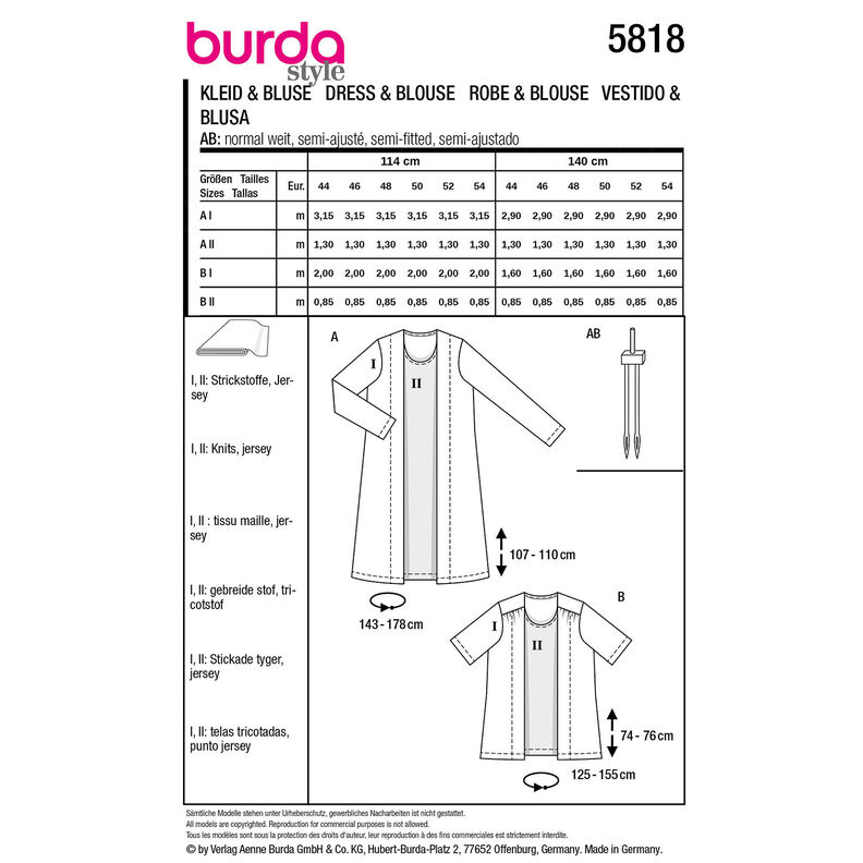 Plus-Size Vestir / Blusa 5818 | Burda | 44-54,  image number 9