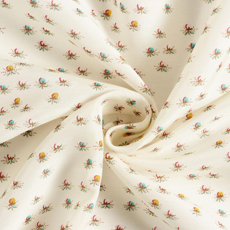 Tecido de algodão brilhante Florzinhas – branco sujo,  image number 3