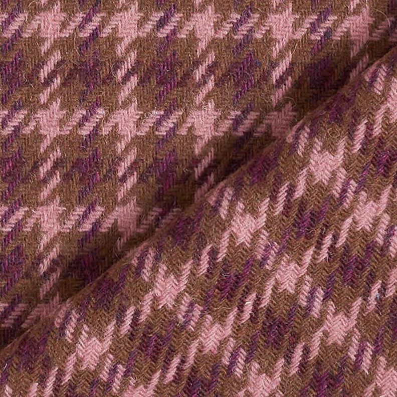 Mistura de lã Xadrez – castanho/rosa-velho escuro,  image number 5