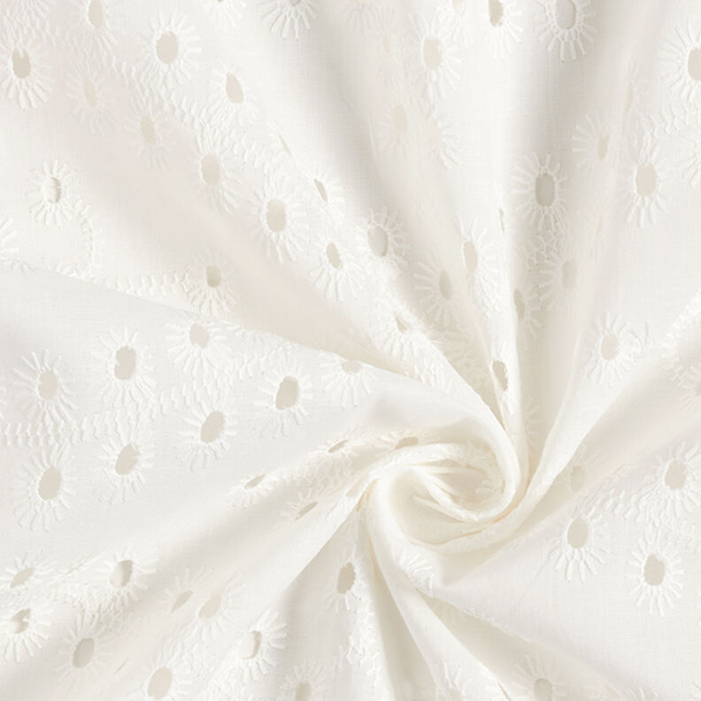 Tecido de algodão Bordado inglês Gotas – branco,  image number 3