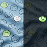 Jersey de algodão Smiley Glow-in-the-dark – azul ganga,  thumbnail number 3