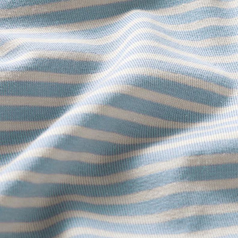 Jersey de algodão Riscas estreitas – caju/azul claro,  image number 2