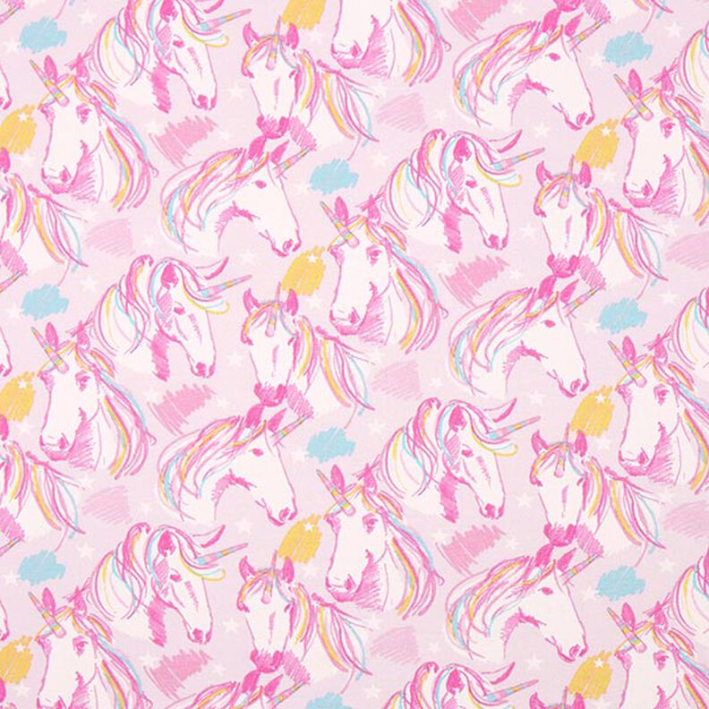 Jersey de algodão Rabisco Unicórnio – rosa,  image number 1