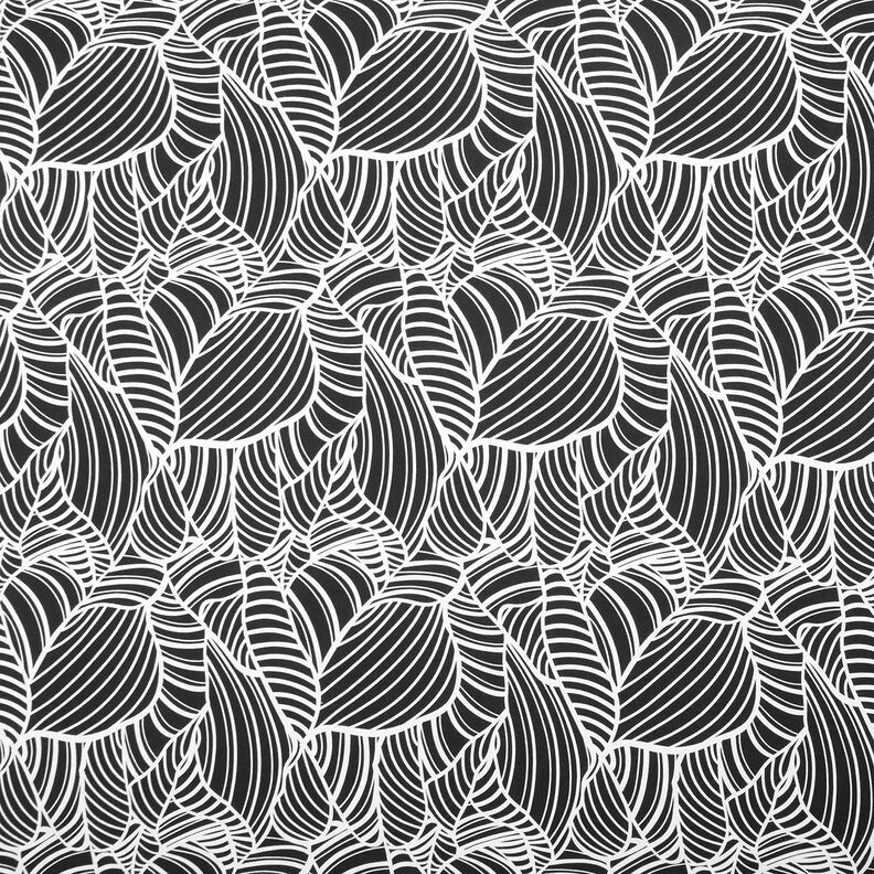 Jersey de viscose Folhas abstratas – preto/branco,  image number 1