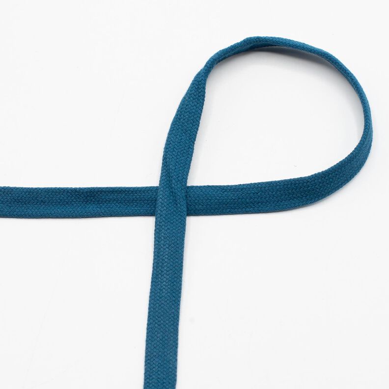 Cordão plano Camisola com capuz Algodão [15 mm] – azul petróleo claro,  image number 1