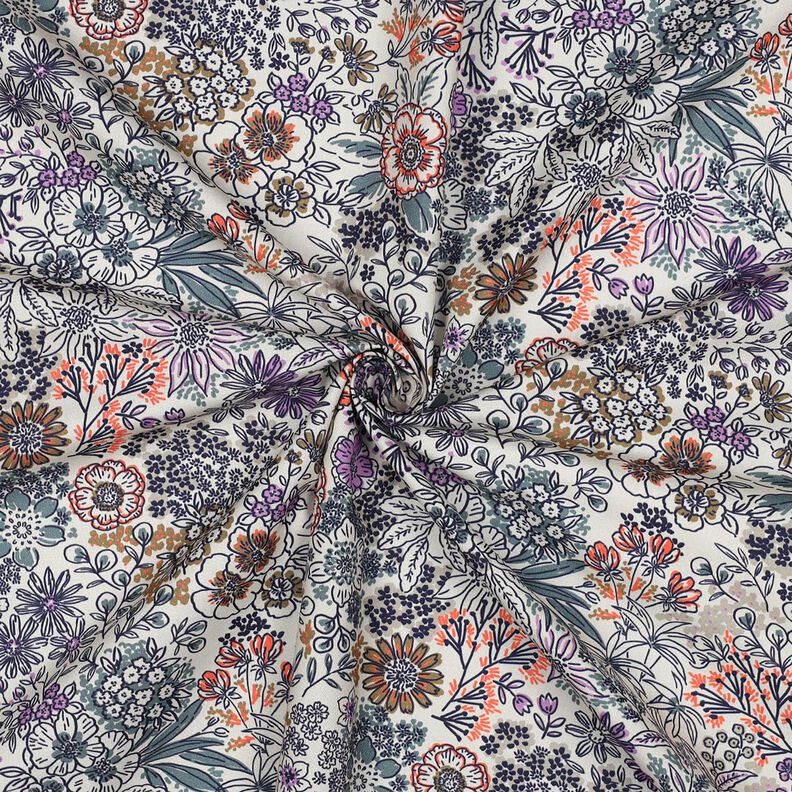 Popelina de algodão Flores silvestres | Poppy Fabrics – branco,  image number 3