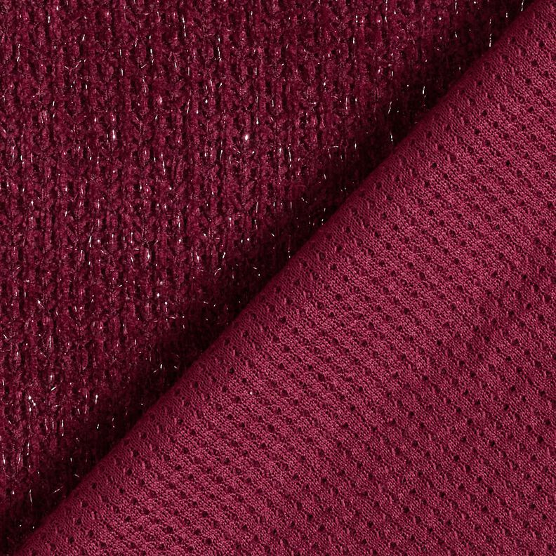 Chenille Malha Jacquard Brilho – bordô/prata metálica,  image number 3