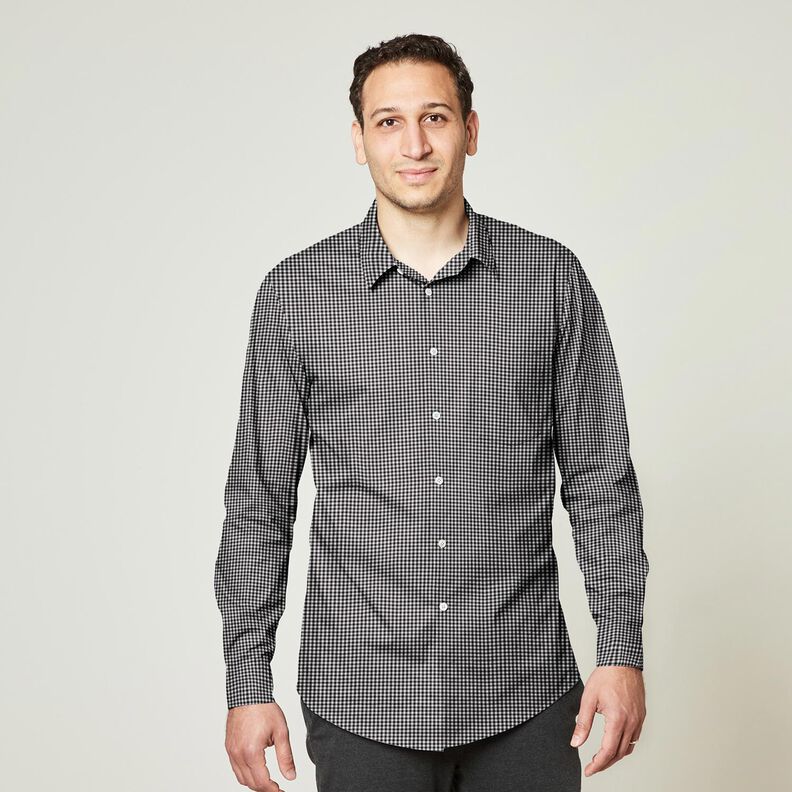 Tecido para camisas Xadrez pequeno – preto/branco,  image number 6