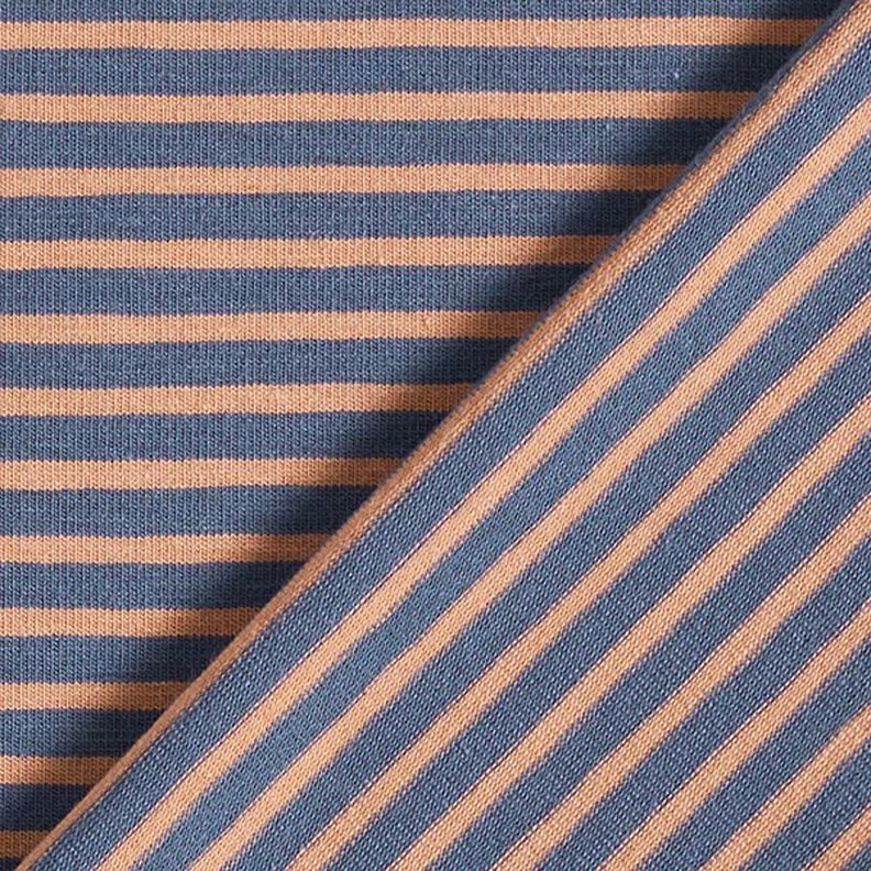 Jersey de algodão Riscas estreitas – cobre/azul ganga,  image number 4