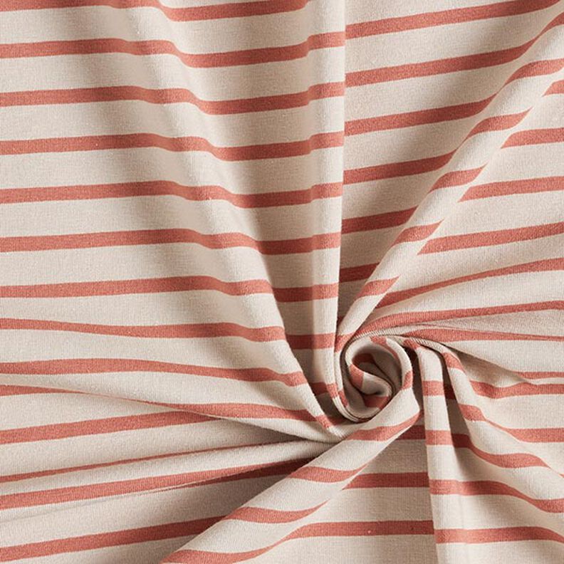 Jersey de algodão Riscas estreitas e largas – anémona/terracota,  image number 3