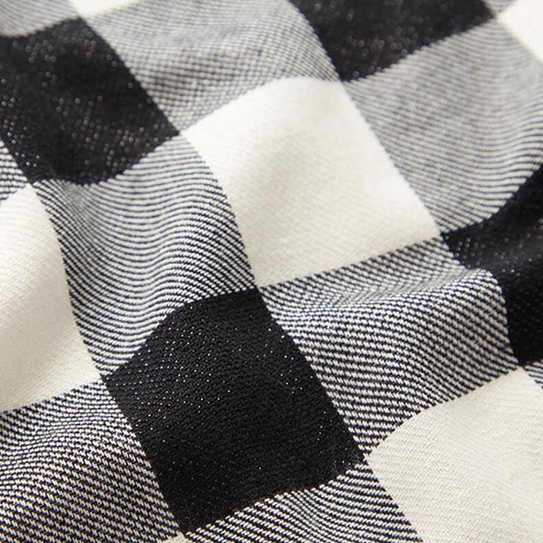 Tecido de algodão Xadrez Lurex – preto/branco,  image number 2