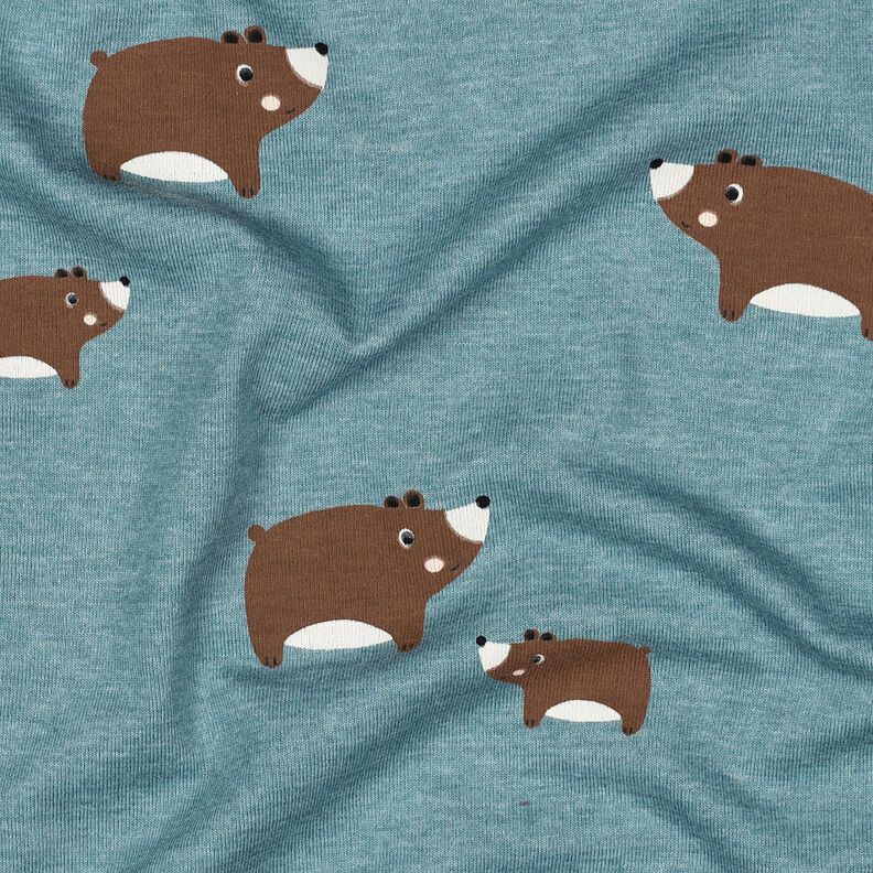 Jersey de algodão Ursos | Poppy Fabrics – cinza claro/castanho,  image number 2