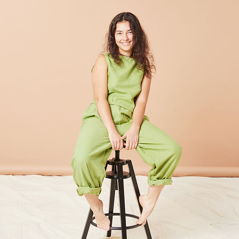 Tecido de linho Mistura de Rami Médio – azul ganga,  image number 6