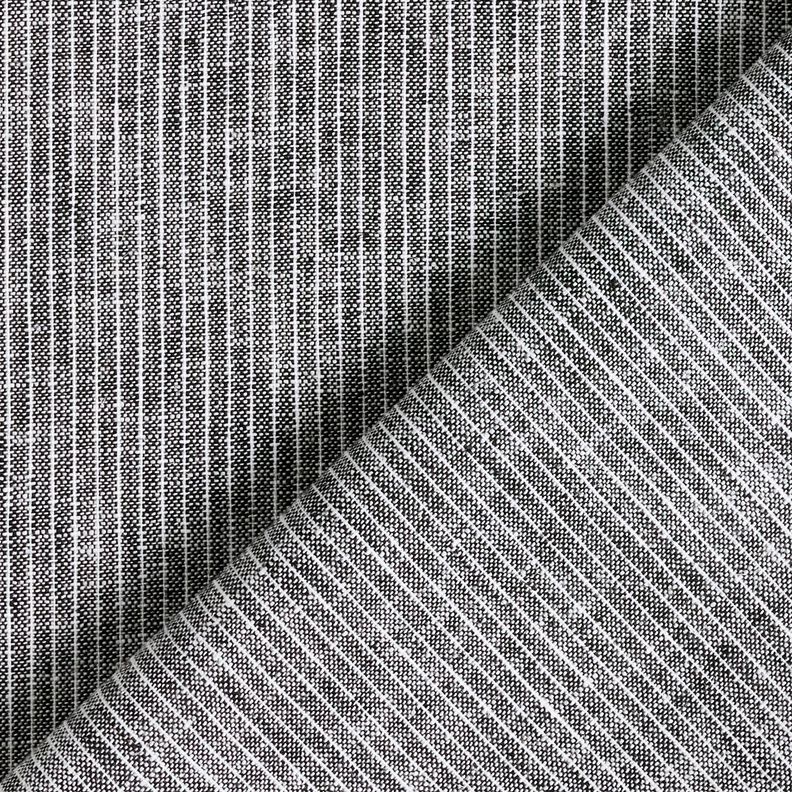 Mistura de linho e algod&atilde;o Riscas estreitas &ndash; preto/branco,  image number 4