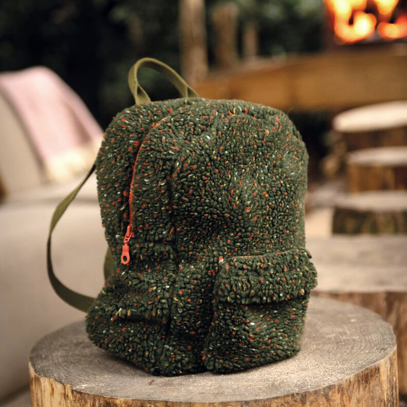 Tecido de pelúcia Teddy Tweed Melange | Poppy Fabrics – verde escuro,  image number 6