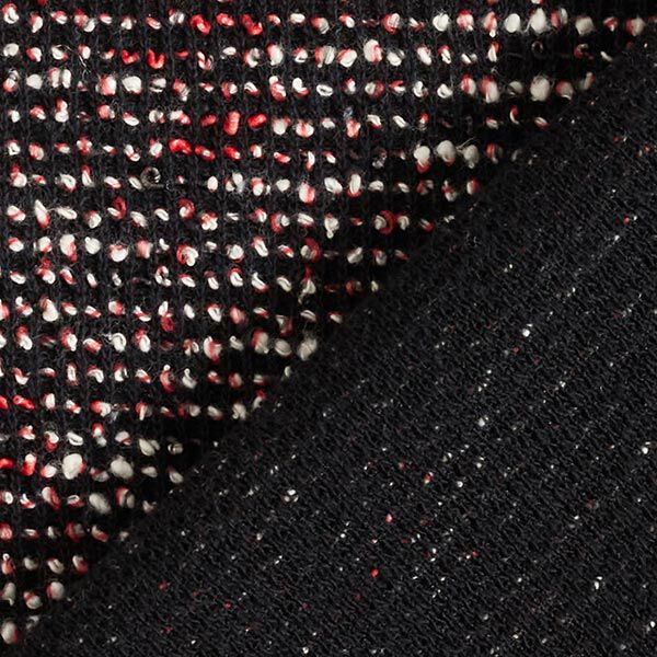 Malha Bouclé Mistura de algodão Melange – preto/vermelho,  image number 4