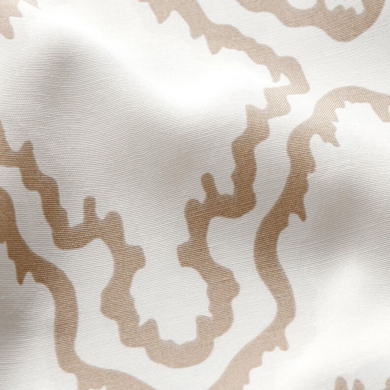 Tecido de algod&atilde;o com linhas serpenteadas &ndash; bege/bege escuro,  image number 3