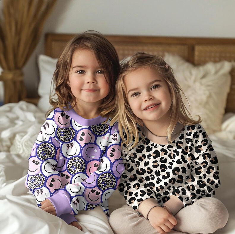 French Terry Sweat de verão Estampado Leo pequeno Impressão Digital | Poppy Fabrics – bege,  image number 5