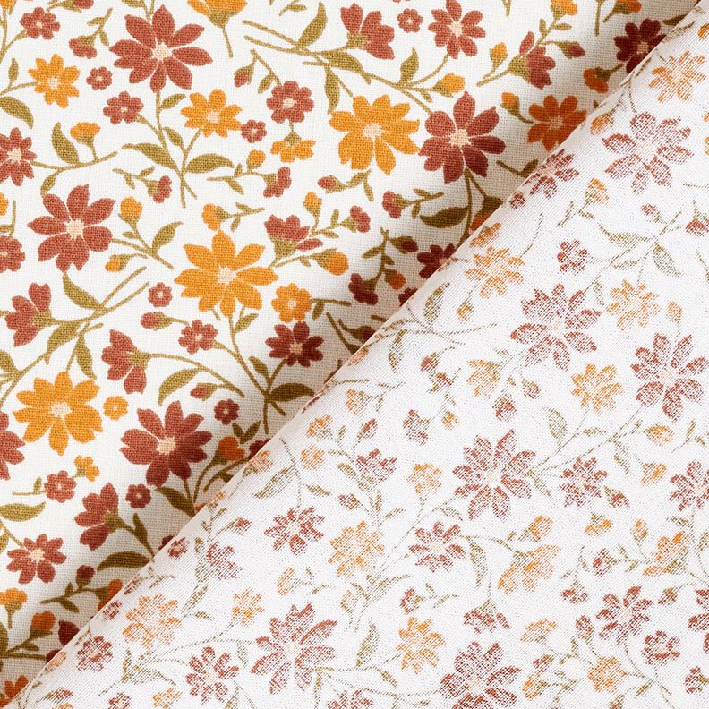 Popelina de algodão Flores de outono – branco/bordeaux,  image number 4
