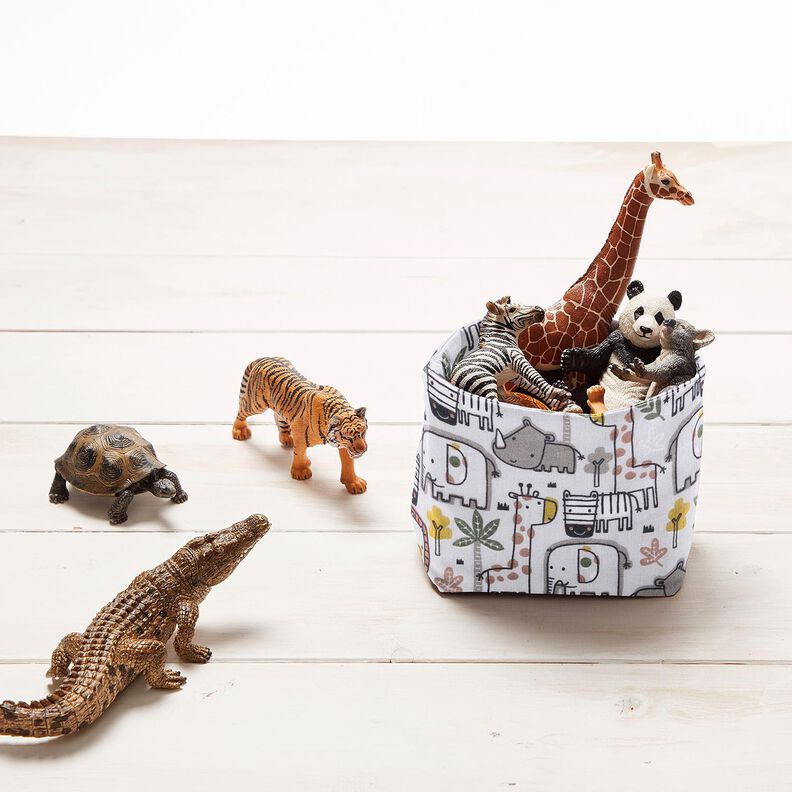 Tecido de algod&atilde;o Cretone Pequenos animais selvagens &ndash; cinzento-prateado,  image number 6