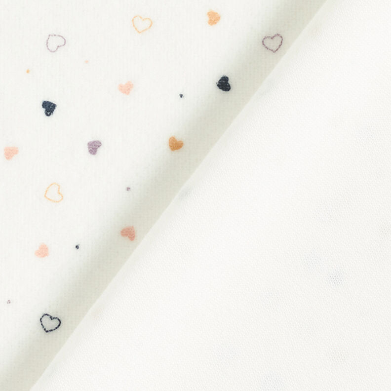 Tecido aveludado Nicki Pequenos corações – branco,  image number 4