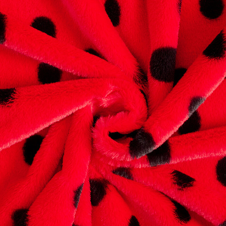 Pelo artificial Pintas de joaninha – vermelho/preto,  image number 4