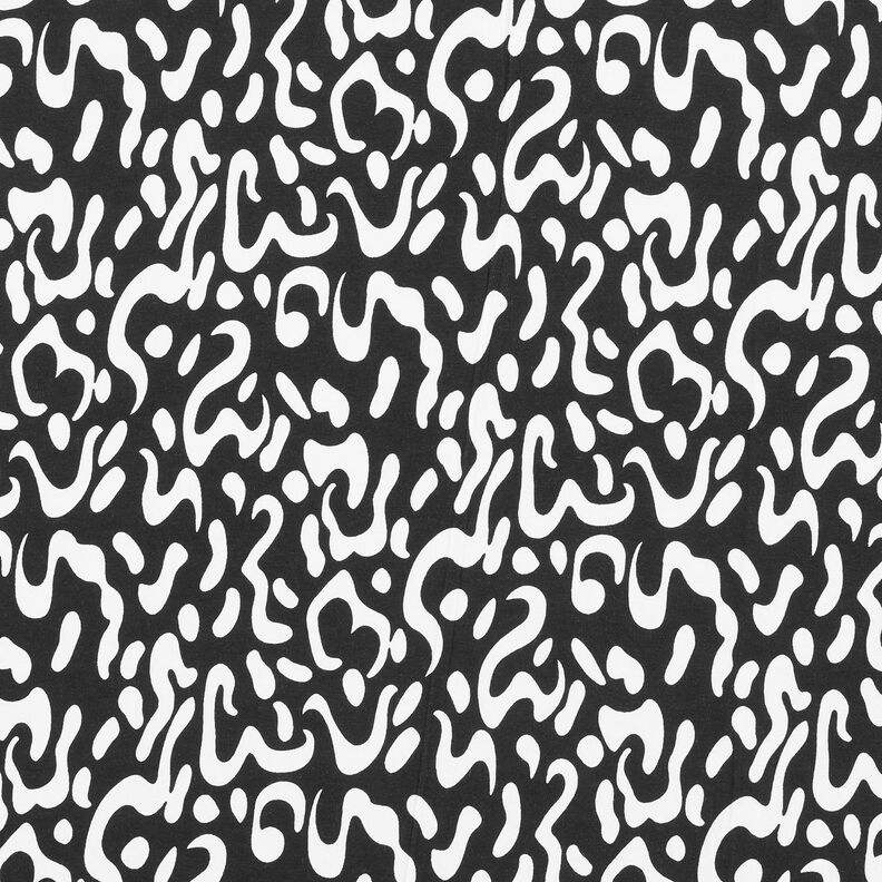 Jersey de viscose Padrão Leo abstrato – preto/branco,  image number 1