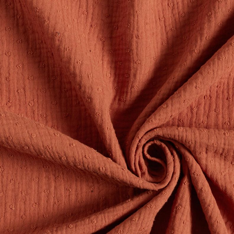 Musselina/ Tecido plissado duplo dobby – terracota,  image number 3